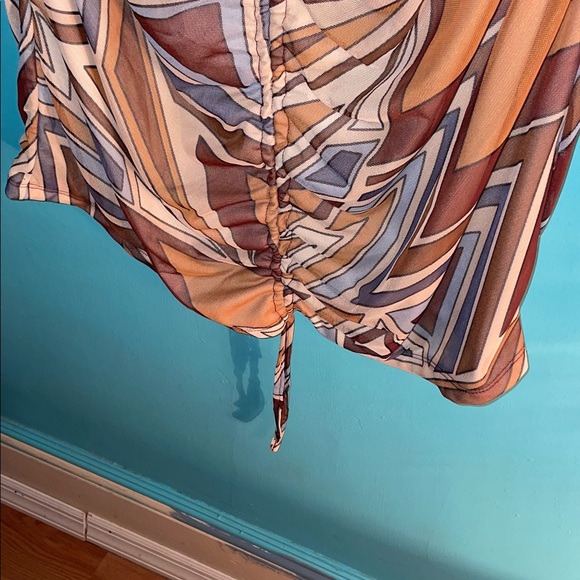 Jolie&Joy brown and tan chevron women’s dress  size large - Picture 5 of 12